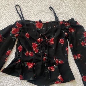 Floral Bell Sleeve Top
